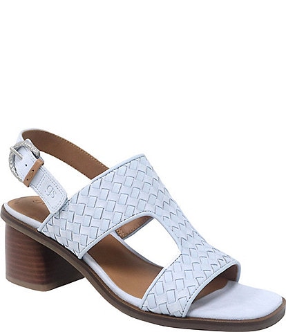 Gentle Souls Manda Woven Leather Block Heel Sandals