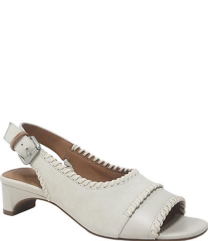 Gentle Souls Samarra Suede Whipstitched Slingback Sandals