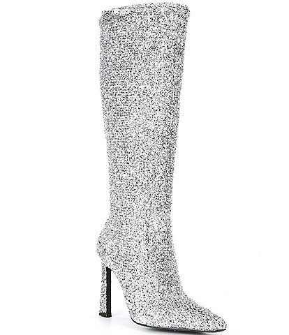 Gianni Bini Adams Sparkle Tinsel Stiletto Tall Boots