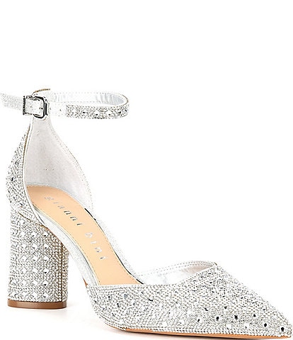 Gianni Bini Alisa Rhinestone Ankle Strap Dress Pumps