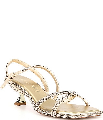 Gianni Bini Alyx Rhinestone Strappy Kitten Heel Dress Sandals
