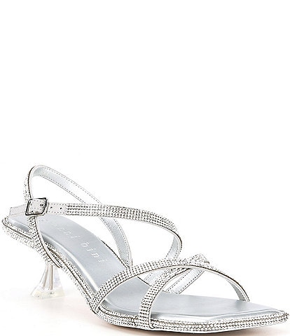 Gianni Bini Alyx Rhinestone Strappy Kitten Heel Dress Sandals