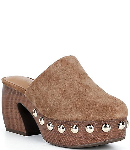 Gianni Bini Amari Studded Suede Platform Mules