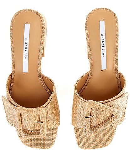 Gianni Bini Anders Mismatched Buckle Platform Slide Sandals