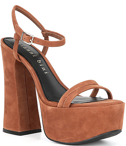 Gianni Bini Babel Suede Strappy Platform Dress Sandals