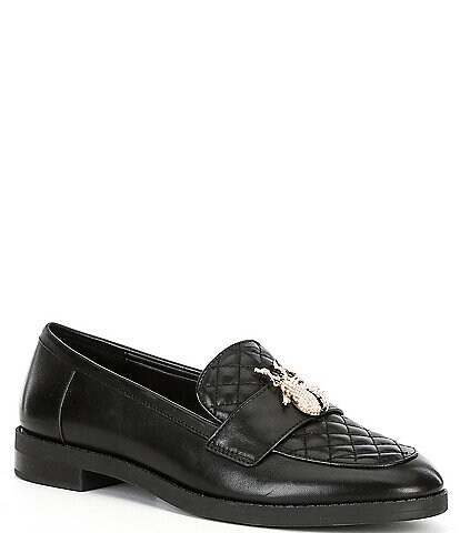 Gianni Bini Barrett Quilted Leather Pearl Beetle Loafers