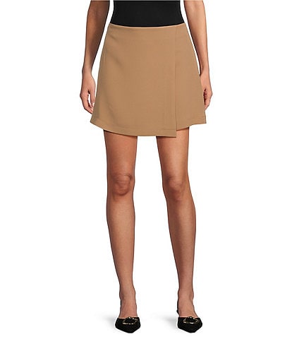 Gianni Bini Belle Stretch Suiting Coordinating Mini Faux Wrap Skirt