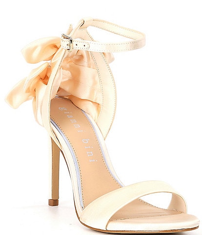 Gianni Bini Bridal Collection Ansley Satin Bow Back Dress Sandals