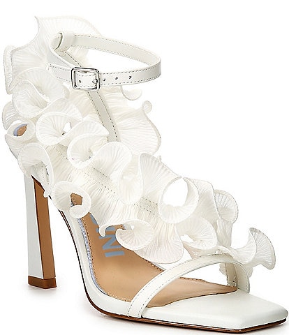 Gianni Bini Bridal Collection Franz Chiffon Ruffle Dress Sandals