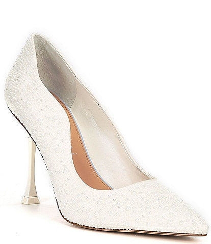 Gianni Bini Bridal Collection TheaThree Pearl Scalloped Pointed Toe Pumps