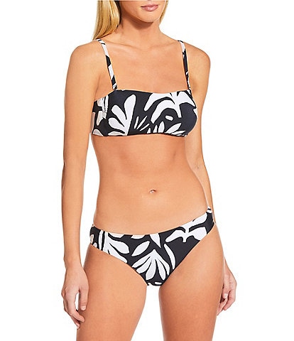 Gianni Bini Cardiff Rock Detachable Strap Bandeau Swim Top & Retro Hipster Swim Bottom