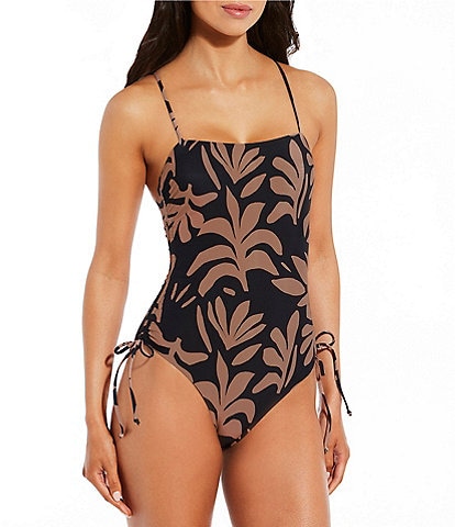 Gianni Bini Cardiff Rock Ruched Tie Side One Piece Swimsuit