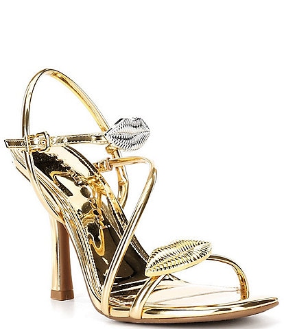 Gianni Bini Carletta Metallic Lip Ornamented Dress Sandals