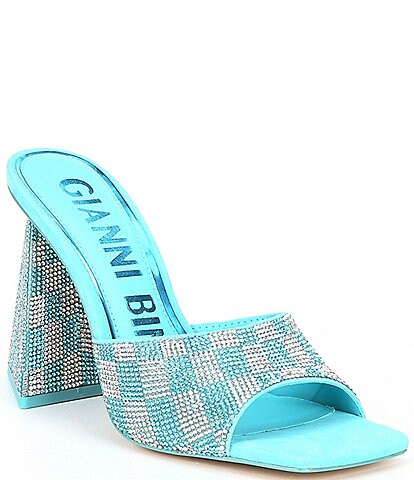 Gianni Bini CaylorThree Checkered Rhinestone Square Toe Dress Sandals