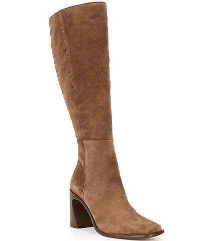 Gianni Bini Chase Oiled Suede Square Toe Tall Boots