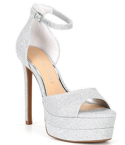 Gianni Bini Chellsie Glitter Ankle Strap Platform Dress Sandals