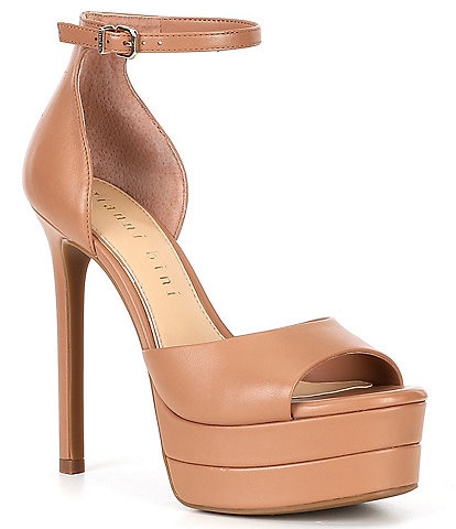 Gianni Bini Chellsie Leather Ankle Strap Platform Dress Sandals