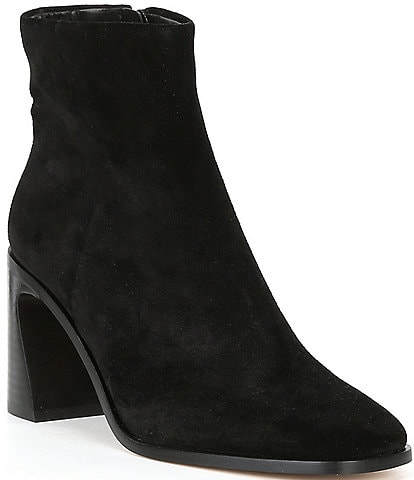 Gianni Bini Clayton Suede Square Toe Block Heel Booties
