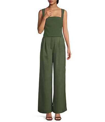 Gianni Bini Coco Coordinating Square Neck Crepe Blouse