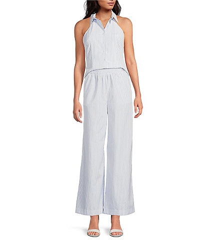 Gianni Bini Coordinating Charlie Pinstripe Button-Up Sleeveless Blouse