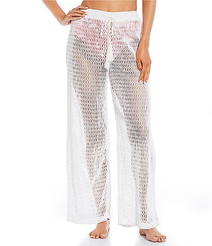 Gianni Bini Crochet High Waisted Swimsuit Cover-Up Pants
