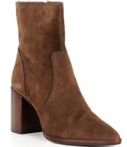 Gianni Bini Darnold Suede Block Heel Booties