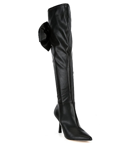 Gianni Bini Delilah Narrow Calf Bow Back Stretch Over-The-Knee Boots