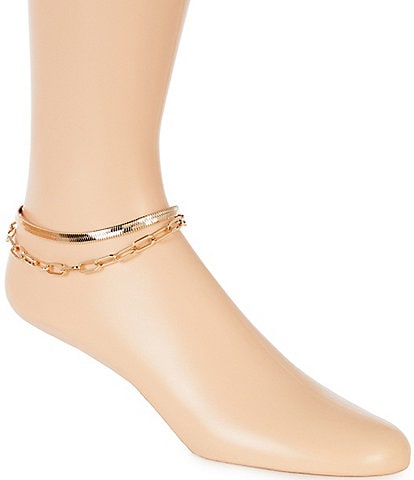 Gianni Bini Demeter Gold Double Chain Boot Anklet