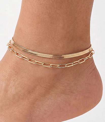 Gianni Bini Demeter Gold Double Chain Boot Anklet