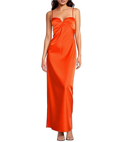 Gianni Bini Diana Satin Slip Sweethear Neck Dress