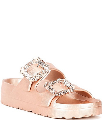 Gianni Bini Floatie Rhinestone Buckle EVA Pool Slide Sandals