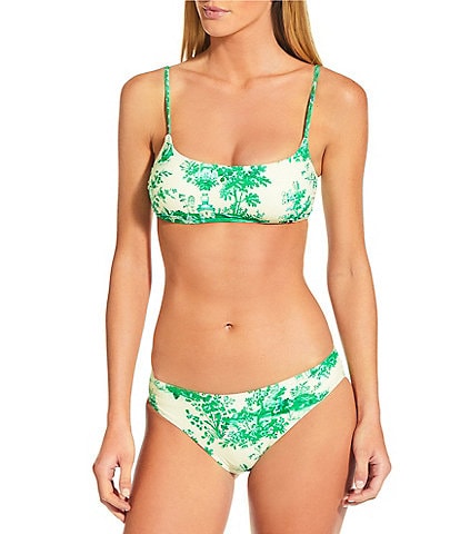 Gianni Bini French Country Side Bralette Swim Top & Retro Hipster Swim Bottom