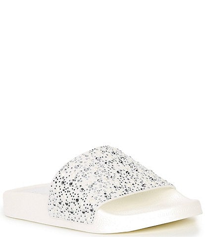 Gianni Bini FyfferThree Rhinestone and Pearl Pool Slides