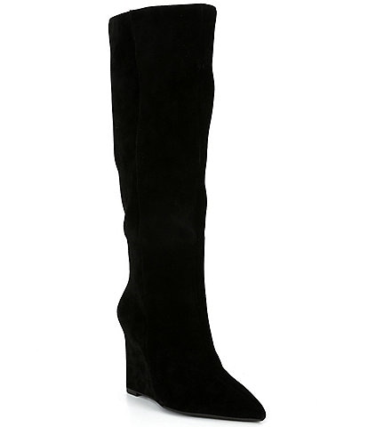 Gianni Bini Gabor Suede Pointed Toe Wedge Boots