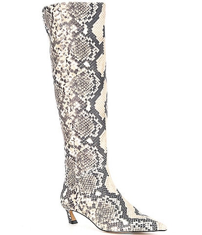 Gianni Bini Gianna Snake Print Kitten Heel Over The Knee Tall Boots