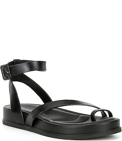 Gianni Bini Grayson Leather Footbed Platform Toe Loop Sandals
