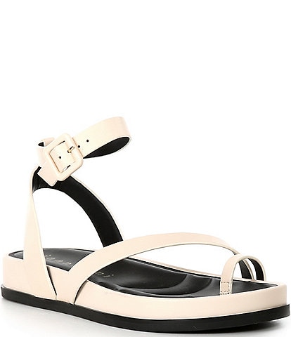 Gianni Bini Grayson Leather Footbed Platform Toe Loop Sandals
