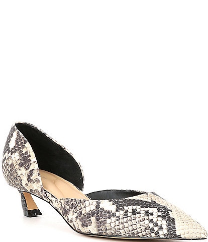 Gianni Bini Gwen Snake Print Kitten Heel D'Orsay Pumps