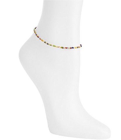 Gianni Bini Hera Multicolor Tiny Seed Bead Anklet