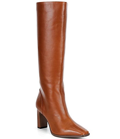 Gianni Bini Iverson Leather Slim Block Heel Tall Boots