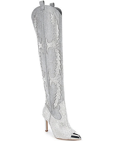 Gianni Bini KatyannaTwo Rhinestone Embellished Over-The-Knee Western Dress Boots