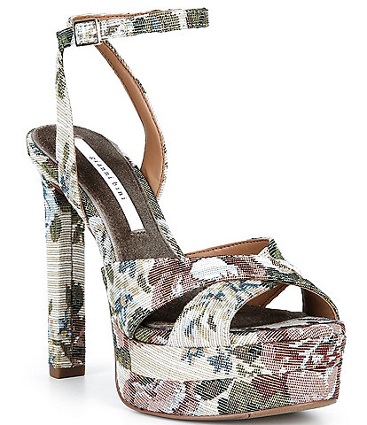 Gianni Bini Kylee Floral Tapestry Ankle Strap Platform Dress Sandals
