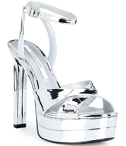 Gianni Bini Kylee Metallic Ankle Strap Platform Dress Sandals
