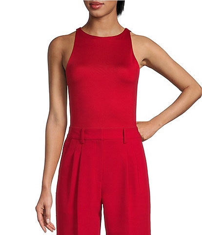 Gianni Bini Layla Sleeveless Racer Knit Coordinating Bodysuit