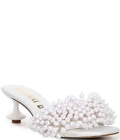 Gianni Bini Lonzo Beaded Square Toe Slide Sandals