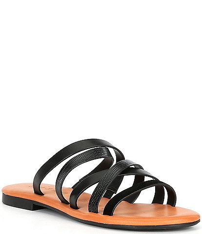 Gianni Bini Loreen Leather Strappy Flat Sandals