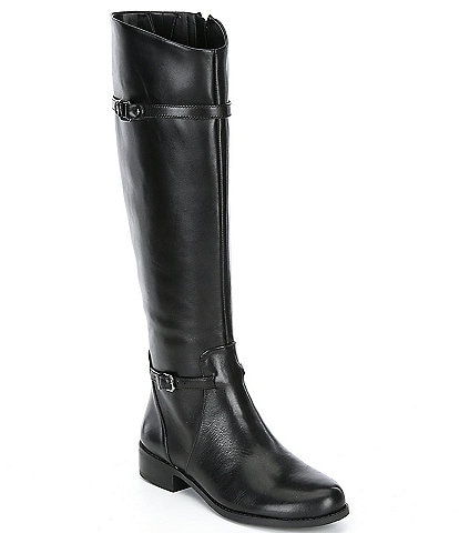 Gianni Bini Mirrie Wide Calf Tall Leather Riding Boots