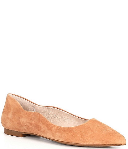 Gianni Bini Misty Scalloped Suede Ballet Flats