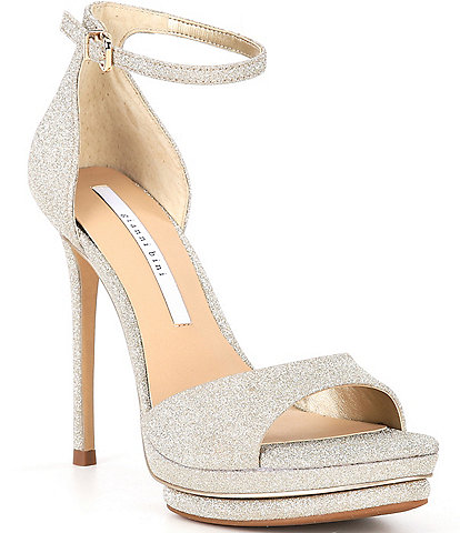 Gianni Bini Nessie Glitter Ankle Strap Platform Dress Sandals