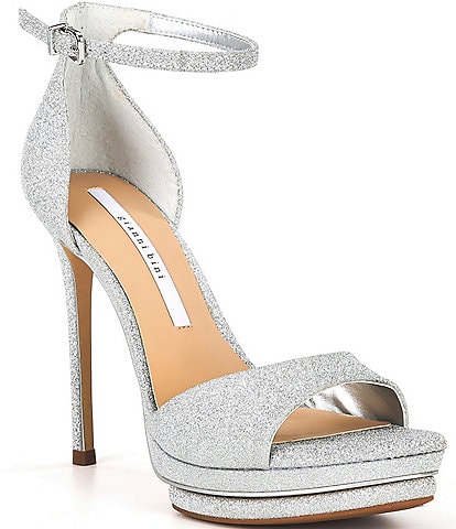 Gianni Bini Nessie Glitter Ankle Strap Platform Dress Sandals